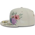 cappello-piatto-beige-regolabile-59fifty-floral-dei-new-york-yankees-mlb-di-new-era