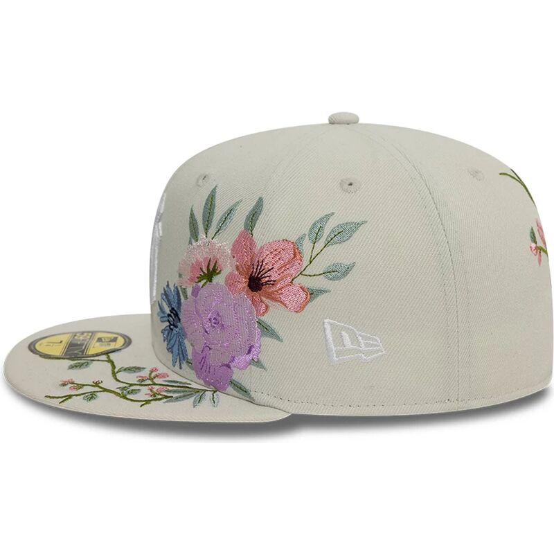 cappello-piatto-beige-regolabile-59fifty-floral-dei-new-york-yankees-mlb-di-new-era