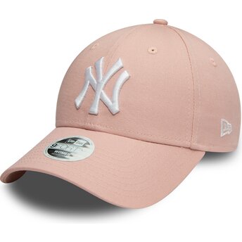 Cappello curvo rosa cinghia regolabile 9FORTY Colour Essential dei New York Yankees MLB di New Era