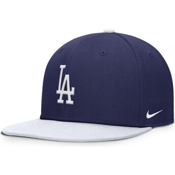 Cappellino piatto blu e bianco snapback per bambino Dri-Fit Pro Structured Square Bill dei Los Angeles Dodgers MLB di Nike