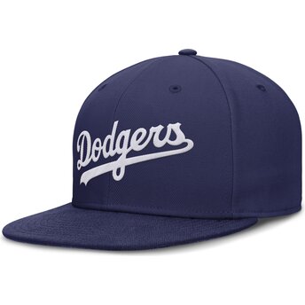 Cappello piatto blu regolabile Dri-Fit True Structured Round Bill dei Los Angeles Dodgers MLB di Nike
