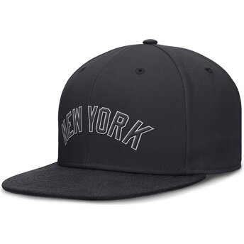 Cappello piatto blu marino regolabile Dri-Fit True Structured Round Bill dei New York Yankees MLB di Nike