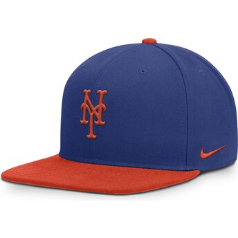 Cappello piatto blu e arancione multicolore snapback Dri-Fit Pro Structured Square Bill dei New York Mets MLB di Nike