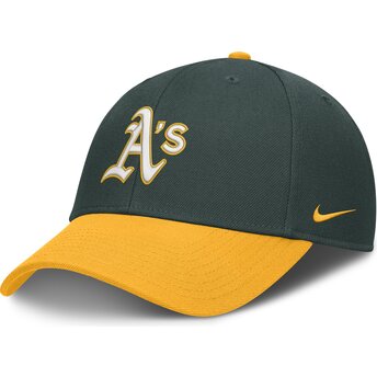 Cappellino curvo verde regolabile Dri-Fit Club Structured degli Oakland Athletics MLB di Nike