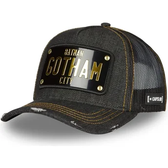 Cappellino trucker nero con placca Gotham City Batman DC6 BATP1 DC Comics di Capslab