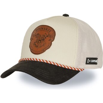 Cappellino trucker beige e nero Hogwarts HP4 HOGB Harry Potter di Capslab