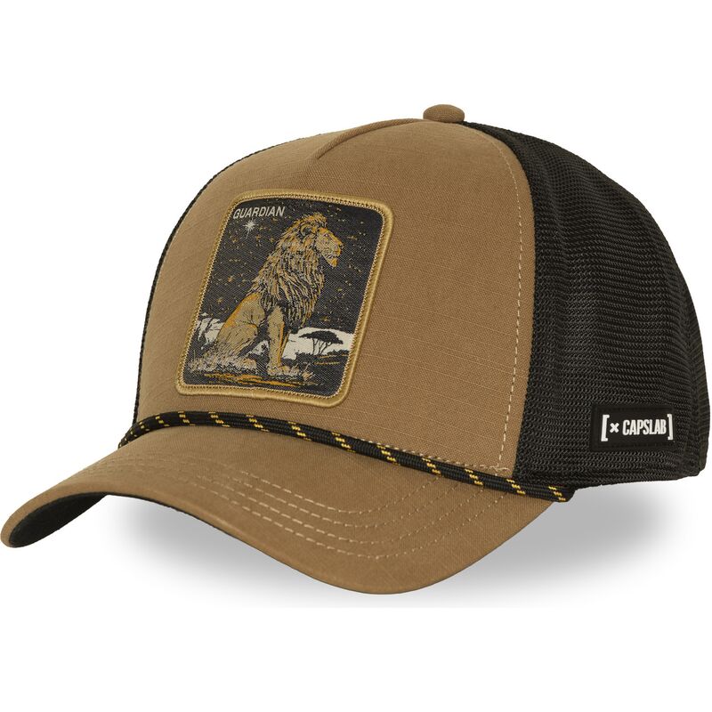 cappellino-trucker-marrone-leone-guardian-bea3-liob-beasts-di-capslab