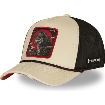Cappellino trucker beige e nero lupo Wise BEA3 WISB Beasts di Capslab