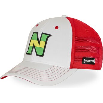 Cappellino trucker bianco e rosso OET1 ATTB Campeones: Oliver e Benji di Capslab