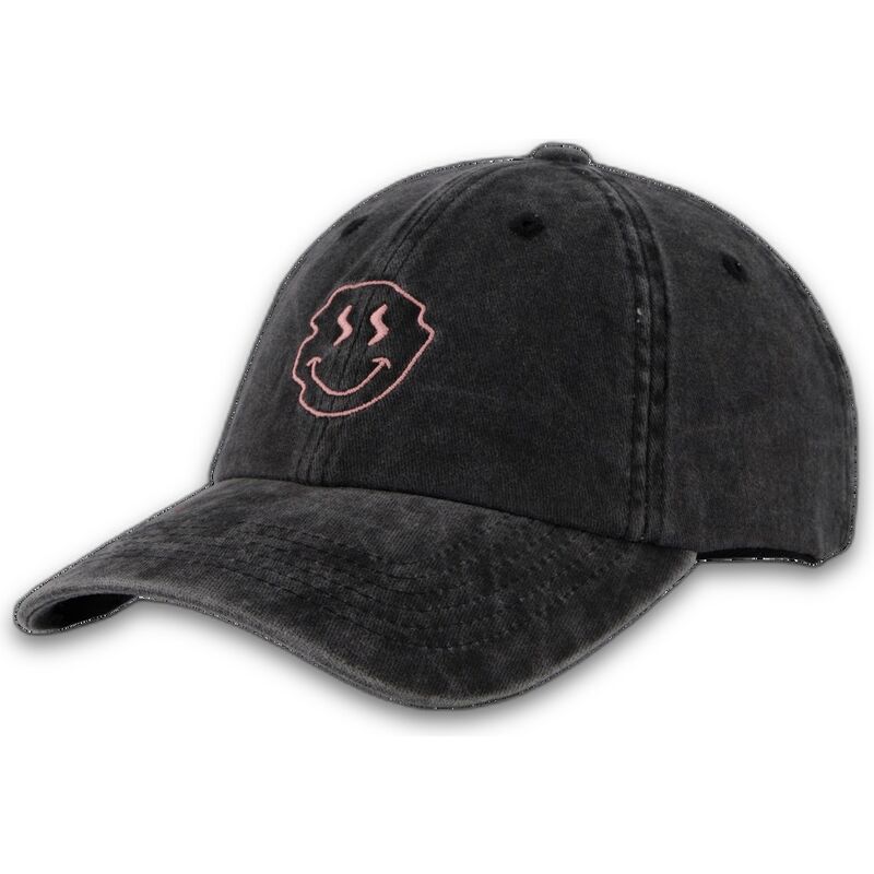 cappellino-curvo-nero-regolabile-smiley-washed-di-pica-pica