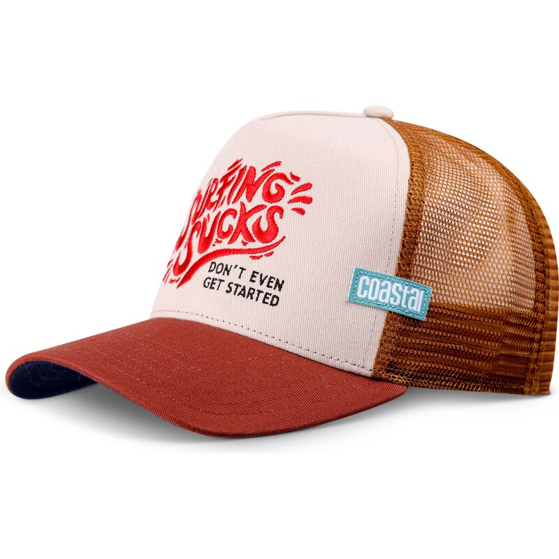 cappello-curvo-marrone-snapback-surfing-sucks-di-coastal