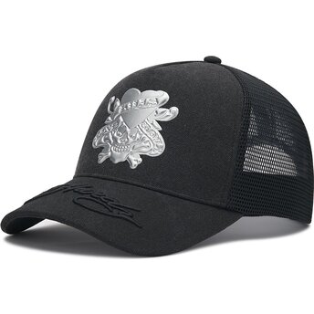 Cappello curvo nero snapback Love Kills Slowly Washed di Ed Hardy