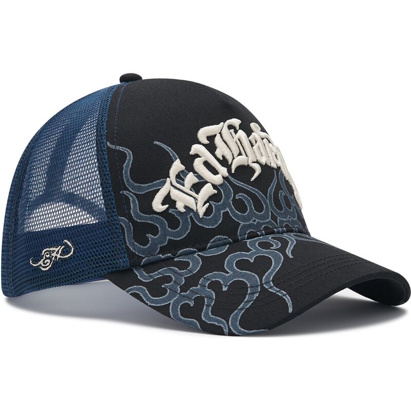 cappello-curvo-nero-snapback-flaming-di-ed-hardy