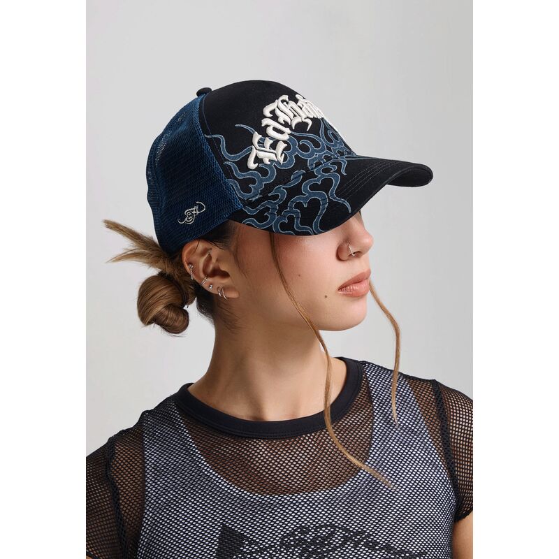 cappello-curvo-nero-snapback-flaming-di-ed-hardy