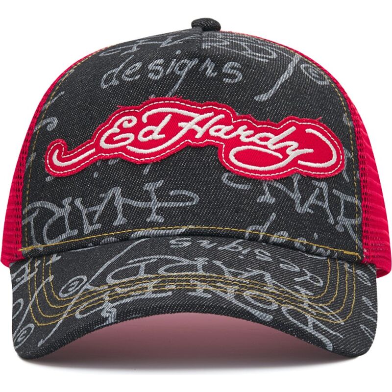 cappello-curvo-nero-snapback-don-denim-di-ed-hardy