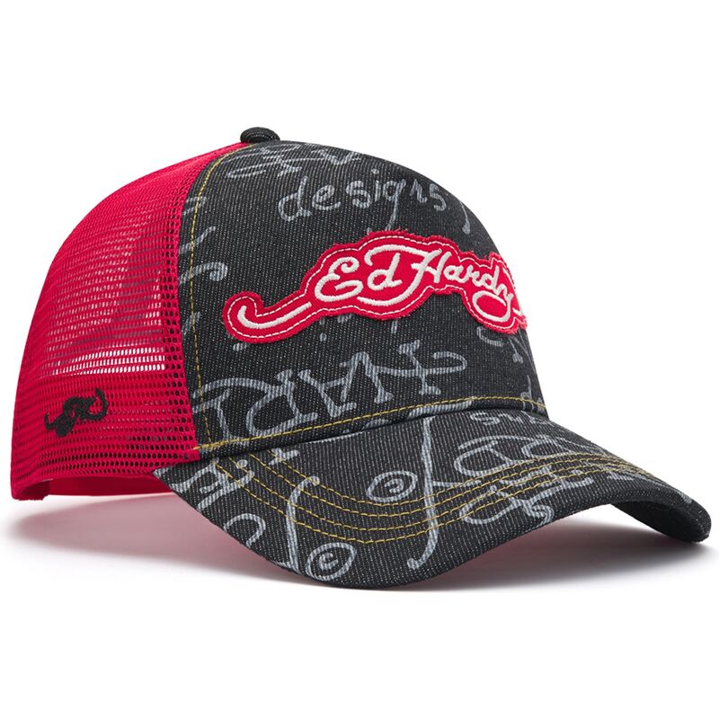cappello-curvo-nero-snapback-don-denim-di-ed-hardy