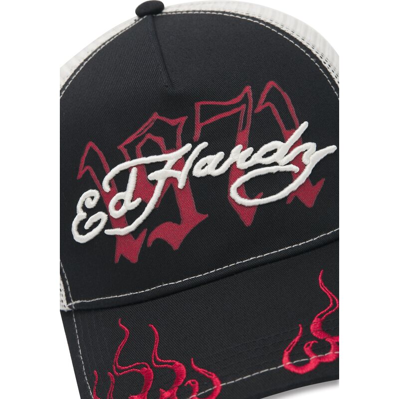 cappello-curvo-nero-snapback-1971-di-ed-hardy