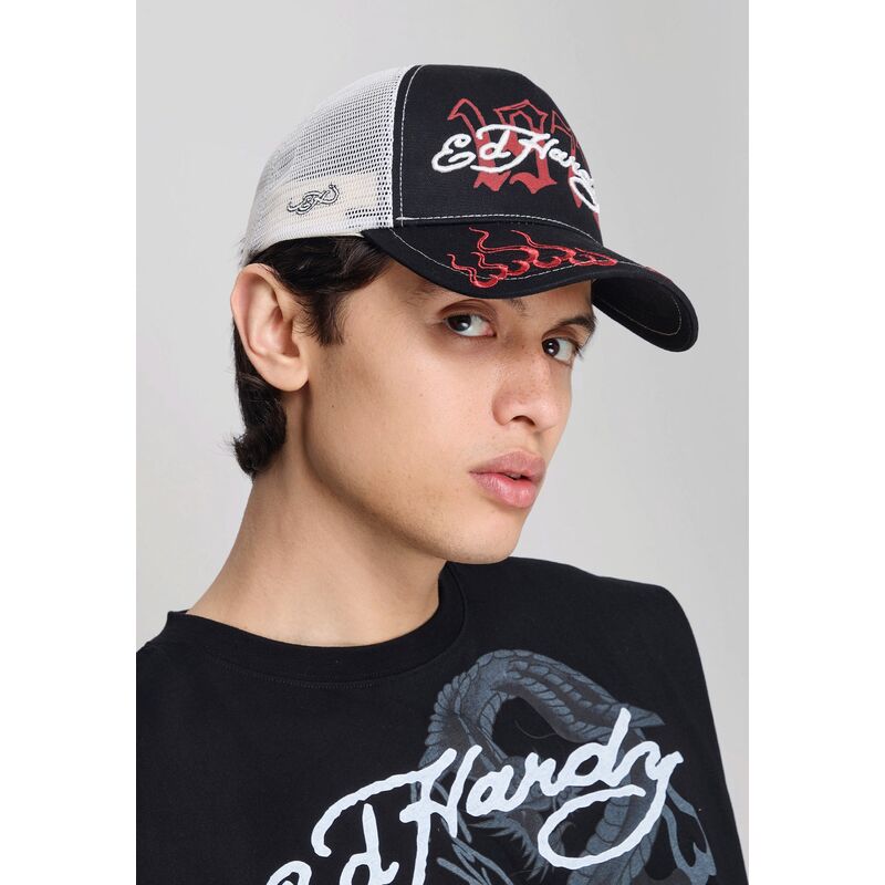 cappello-curvo-nero-snapback-1971-di-ed-hardy