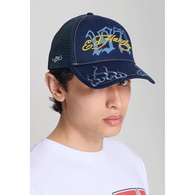cappello-curvo-blu-marino-snapback-1971-di-ed-hardy