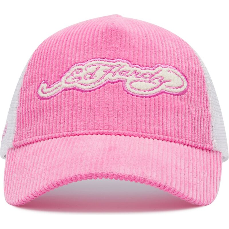 cappello-curvo-rosa-snapback-embroidery-applique-cord-di-ed-hardy