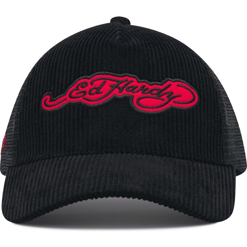 cappello-curvo-nero-snapback-embroidery-applique-cord-di-ed-hardy