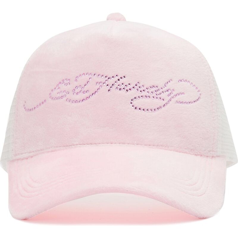 cappello-curvo-rosa-snapback-diamante-velour-di-ed-hardy