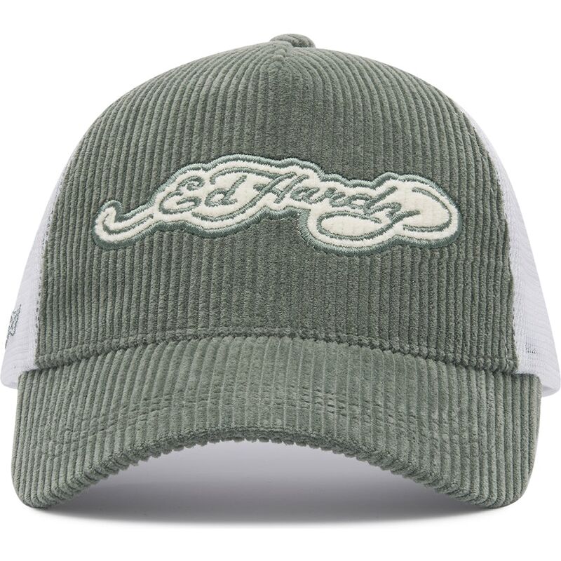 cappello-curvo-verde-snapback-embroidery-applique-cord-di-ed-hardy