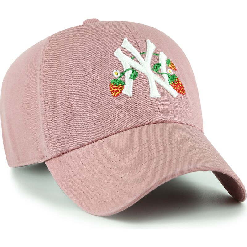 cappello-curvo-rosa-cinghia-regolabile-per-bambino-clean-up-icon-alt-strawberry-dei-new-york-yankees-mlb-di-47-brand