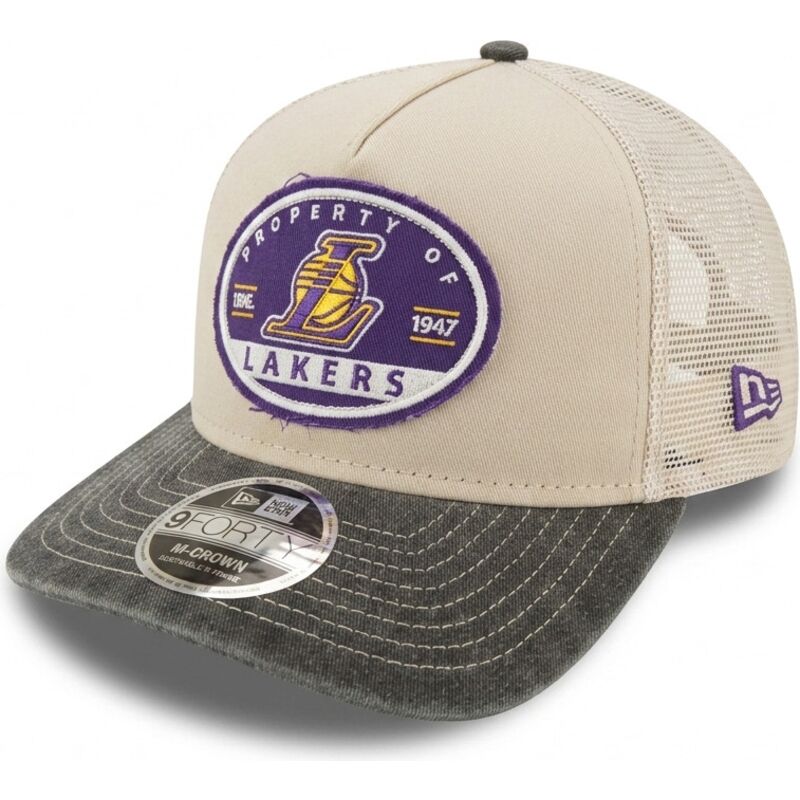 cappello-curvo-beige-snapback-9forty-m-crown-a-frame-fray-dei-los-angeles-lakers-nba-di-new-era cappello-curvo-beige-snapback-9forty-m-crown-a-frame-fray-dei-los-angeles-lakers-nba-di-new-era