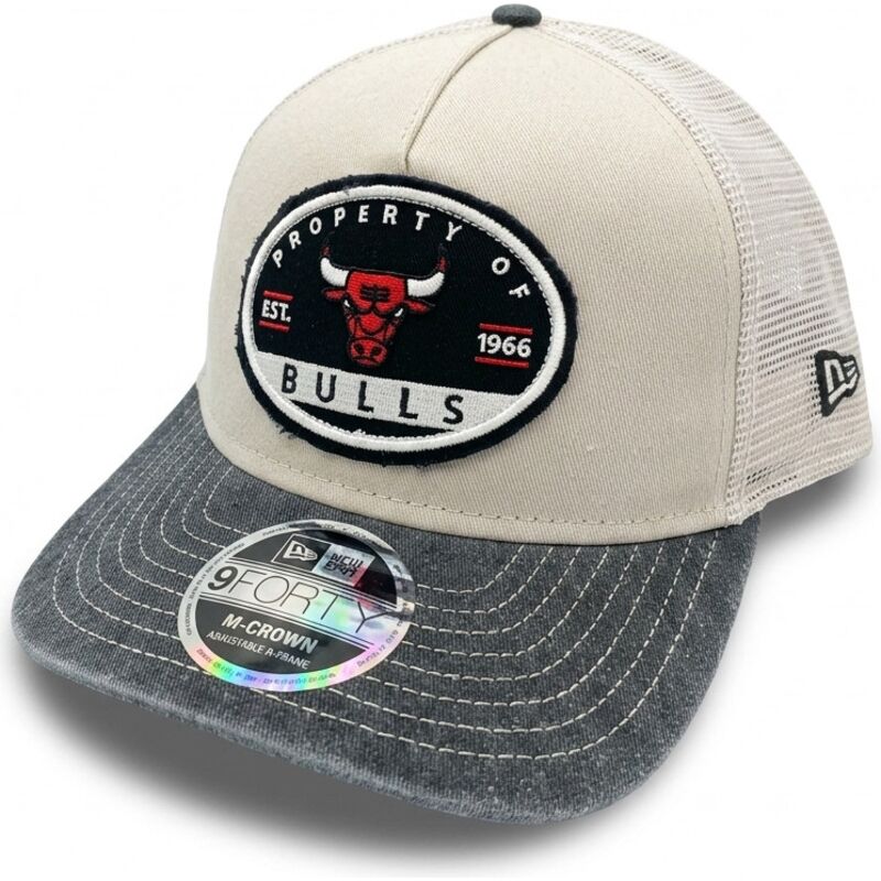 cappello-curvo-beige-snapback-9forty-m-crown-a-frame-fray-dei-chicago-bulls-nba-di-new-era cappello-curvo-beige-snapback-9forty-m-crown-a-frame-fray-dei-chicago-bulls-nba-di-new-era