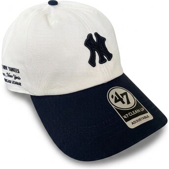 Cappello curvo beige cinghia regolabile Clean Up Contemporary Two Tone dei New York Yankees MLB di 47 Brand
