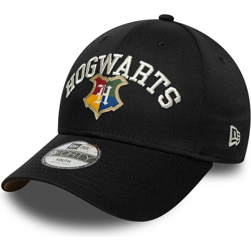 cappello-curvo-nero-snapback-per-bambino-9forty-wordmark-dei-hogwarts-harry-potter-di-new-era