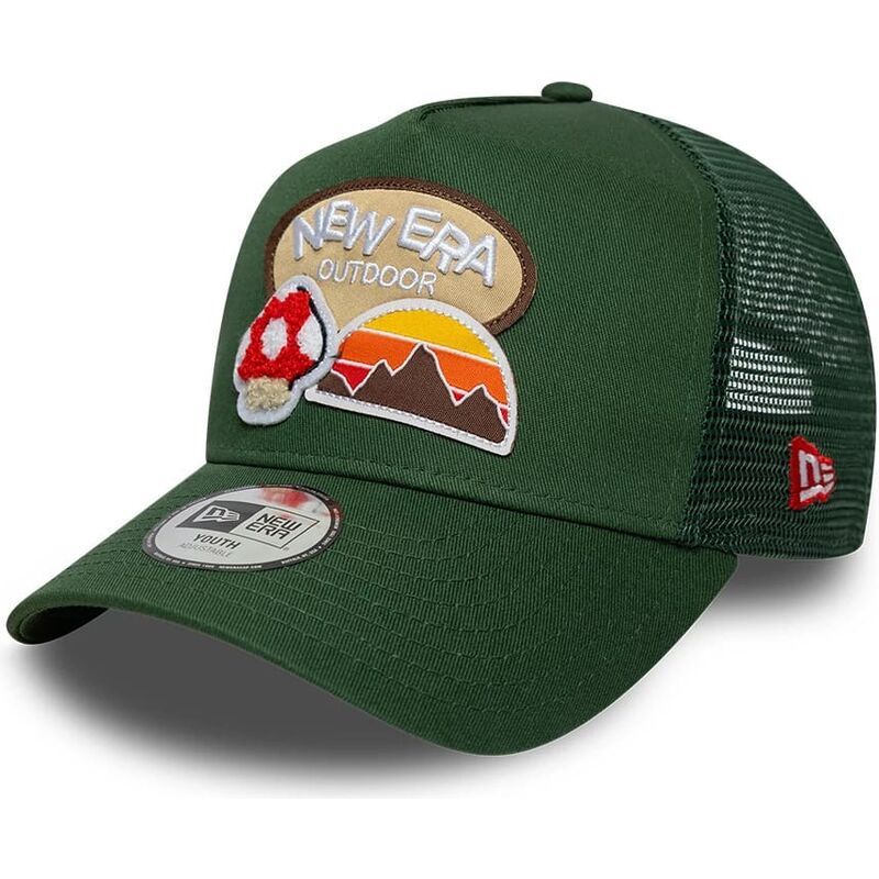 cappello-curvo-verde-snapback-per-bambino-a-frame-outdoor-di-new-era