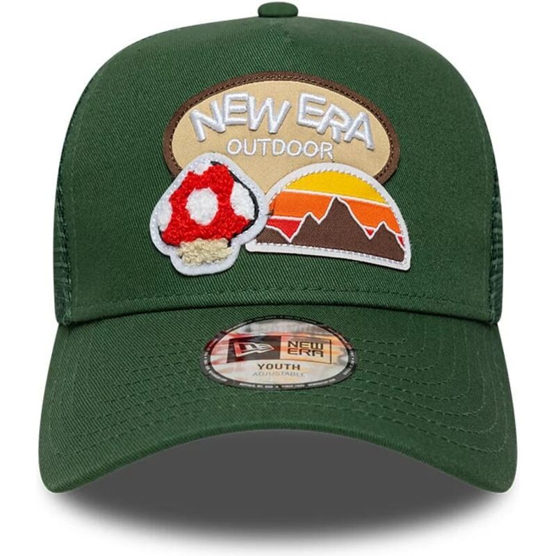 cappello-curvo-verde-snapback-per-bambino-a-frame-outdoor-di-new-era