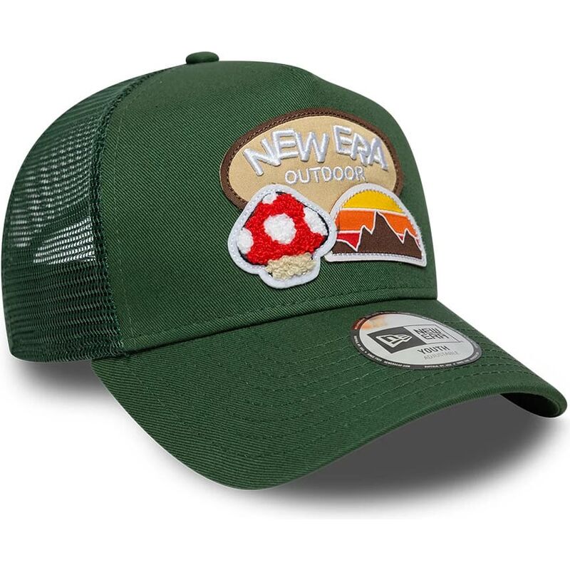 cappello-curvo-verde-snapback-per-bambino-a-frame-outdoor-di-new-era
