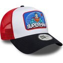 cappello-curvo-multicolore-snapback-per-bambino-a-frame-patch-dei-superman-dc-comics-di-new-era