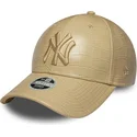 cappello-curvo-beige-cinghia-regolabile-9forty-pu-pattern-dei-new-york-yankees-mlb-di-new-era