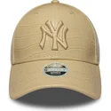 cappello-curvo-beige-cinghia-regolabile-9forty-pu-pattern-dei-new-york-yankees-mlb-di-new-era
