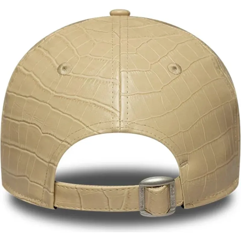 cappello-curvo-beige-cinghia-regolabile-9forty-pu-pattern-dei-new-york-yankees-mlb-di-new-era