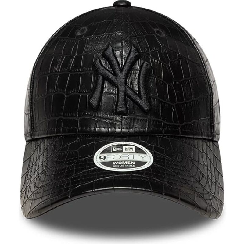 cappello-curvo-nero-cinghia-regolabile-9forty-pu-pattern-dei-new-york-yankees-mlb-di-new-era cappello-curvo-nero-cinghia-regolabile-9forty-pu-pattern-dei-new-york-yankees-mlb-di-new-era