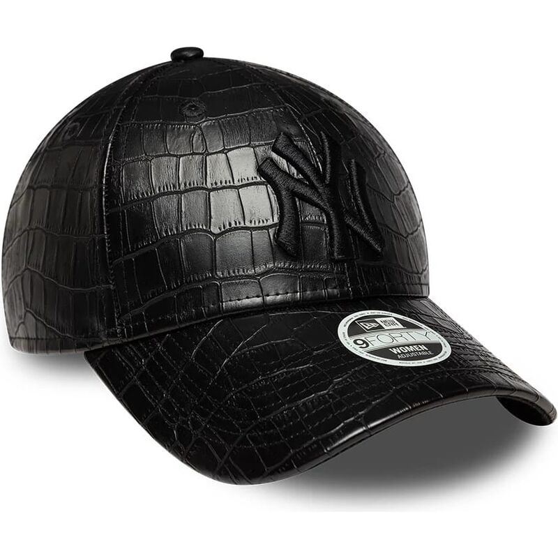 cappello-curvo-nero-cinghia-regolabile-9forty-pu-pattern-dei-new-york-yankees-mlb-di-new-era cappello-curvo-nero-cinghia-regolabile-9forty-pu-pattern-dei-new-york-yankees-mlb-di-new-era