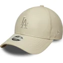 cappello-curvo-beige-snapback-9forty-m-crown-pu-diamante-dei-los-angeles-dodgers-mlb-di-new-era
