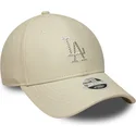 cappello-curvo-beige-snapback-9forty-m-crown-pu-diamante-dei-los-angeles-dodgers-mlb-di-new-era