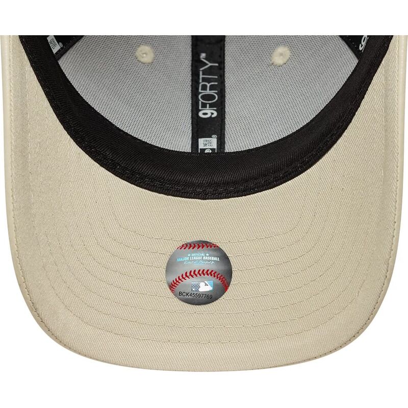cappello-curvo-beige-snapback-9forty-m-crown-pu-diamante-dei-los-angeles-dodgers-mlb-di-new-era