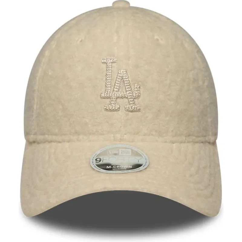 cappello-curvo-beige-snapback-9forty-m-crown-winter-borg-dei-los-angeles-dodgers-mlb-di-new-era