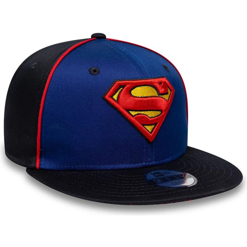 cappello-piatto-blu-snapback-per-bambino-9fifty-piping-dei-superman-dc-comics-di-new-era cappello-piatto-blu-snapback-per-bambino-9fifty-piping-dei-superman-dc-comics-di-new-era
