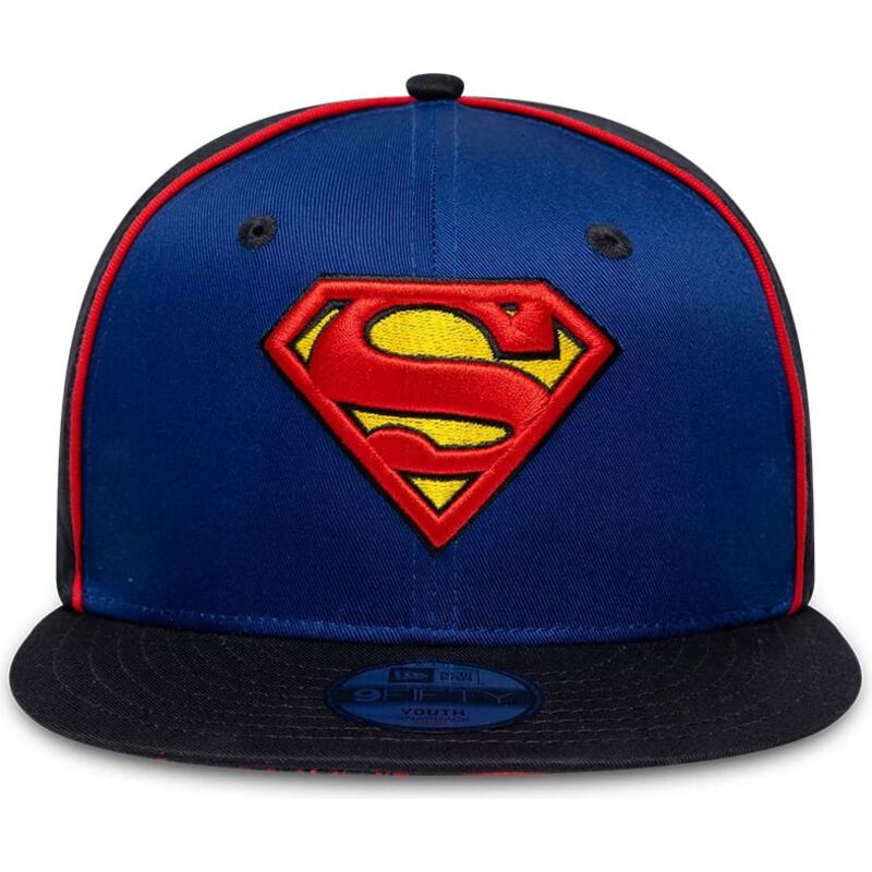 cappello-piatto-blu-snapback-per-bambino-9fifty-piping-dei-superman-dc-comics-di-new-era cappello-piatto-blu-snapback-per-bambino-9fifty-piping-dei-superman-dc-comics-di-new-era