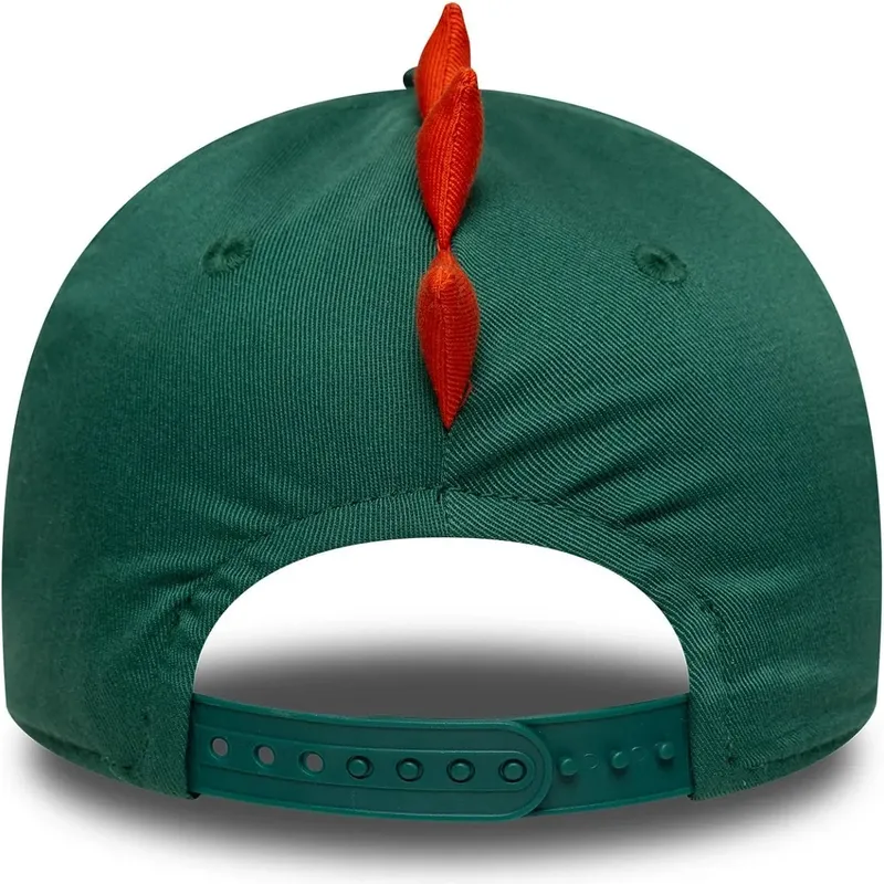 cappello-curvo-verde-snapback-per-bambino-9forty-dino-face-di-new-era