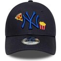 cappello-curvo-blu-marino-cinghia-regolabile-per-bambino-9forty-food-icon-dei-new-york-yankees-mlb-di-new-era