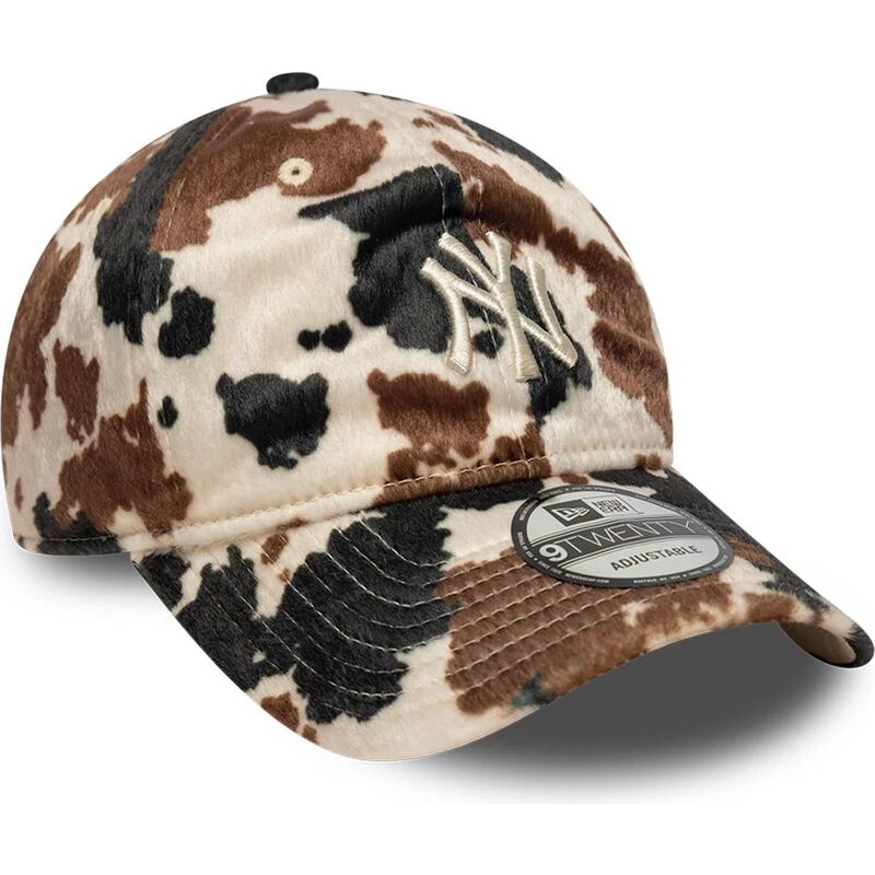 cappello-curvo-marrone-cinghia-regolabile-9twenty-animal-print-dei-new-york-yankees-mlb-di-new-era cappello-curvo-marrone-cinghia-regolabile-9twenty-animal-print-dei-new-york-yankees-mlb-di-new-era